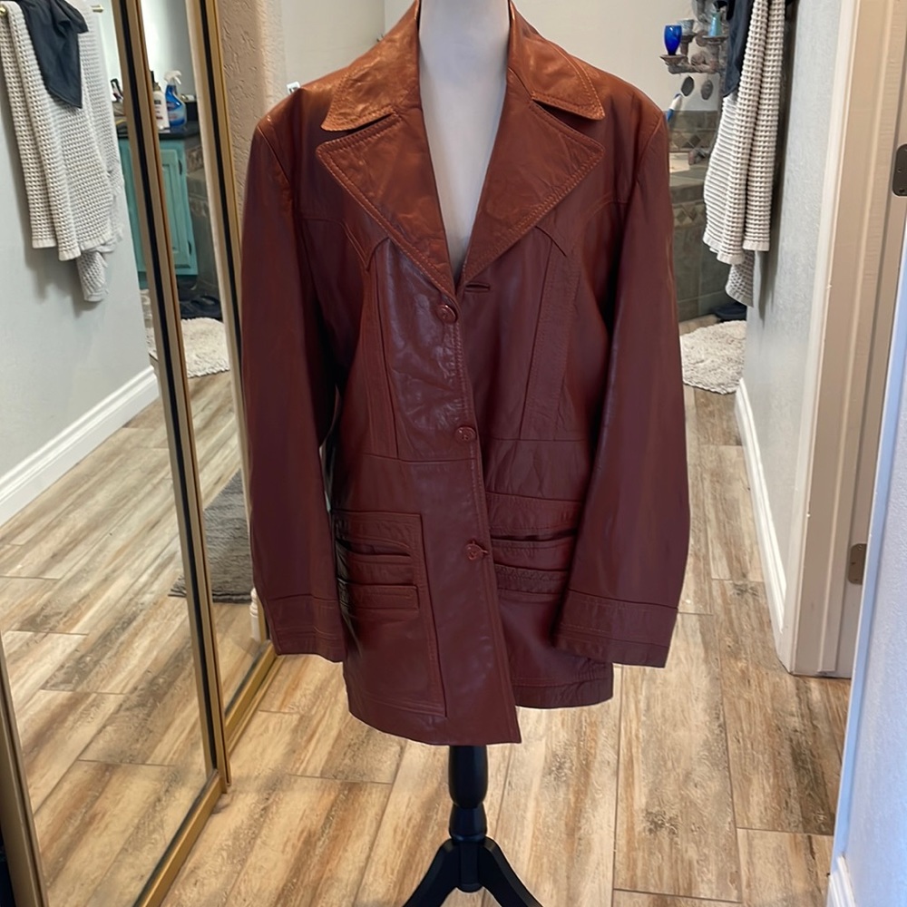 Vintage leather jacket, brown size 46/extra large